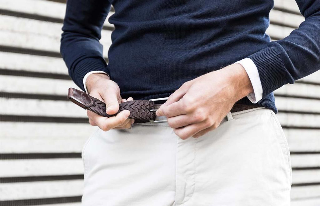 Highbuckle riem zonder gaatjes met modern ratelsysteem voor nauwkeurige verstelling en elegant design